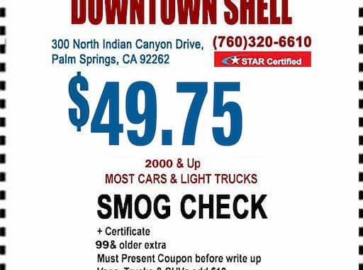 Smog Check Coupon Palm Springs