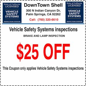 Vehicle Safety Systems Inspection Couopn Palm Springs